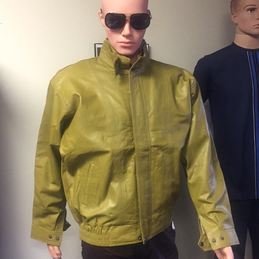 men’s leather jacket Shoulder 22” sleeves 24”